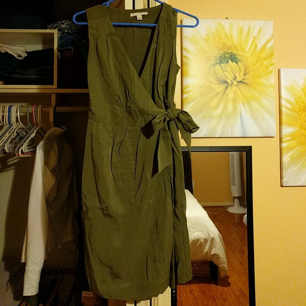 Banana republic - army green wrap dress